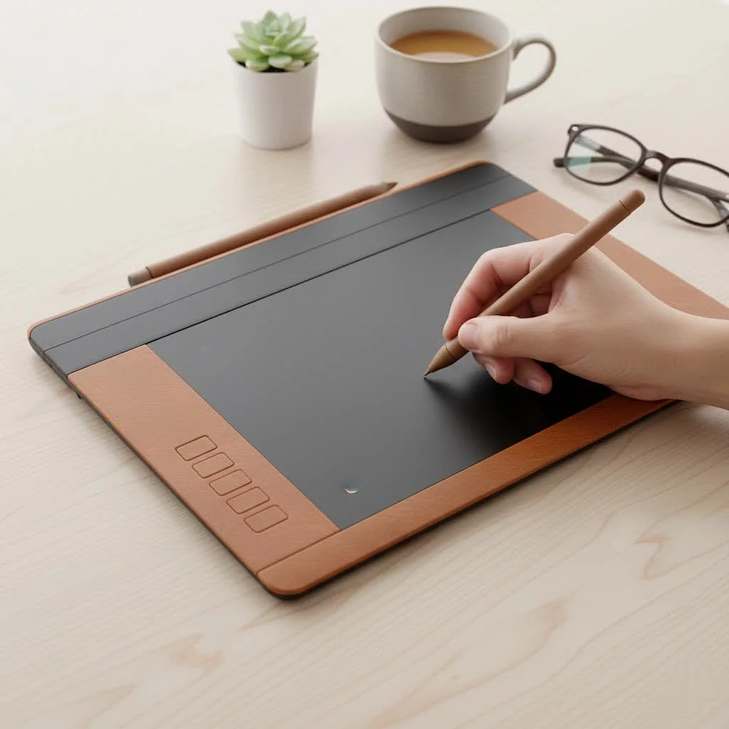 10moons graphic tablet and stylus on a desk