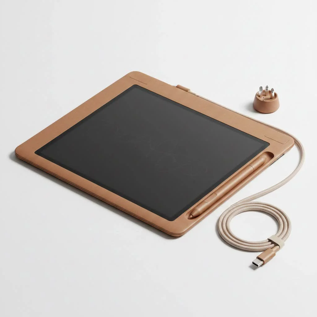 Artist drawing on a graphic design tablet with a stylus