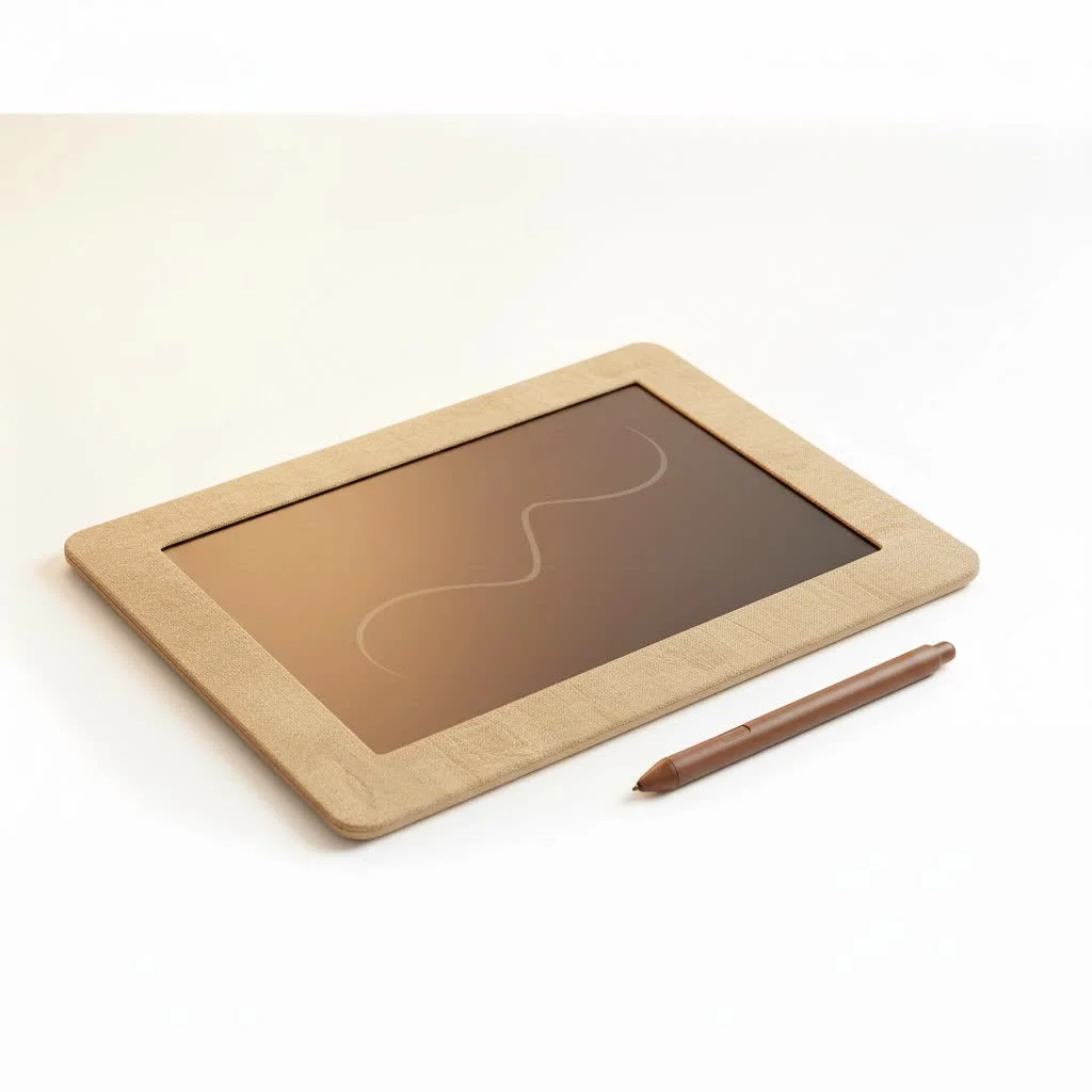 Artist drawing on a graphic tablet with a stylus