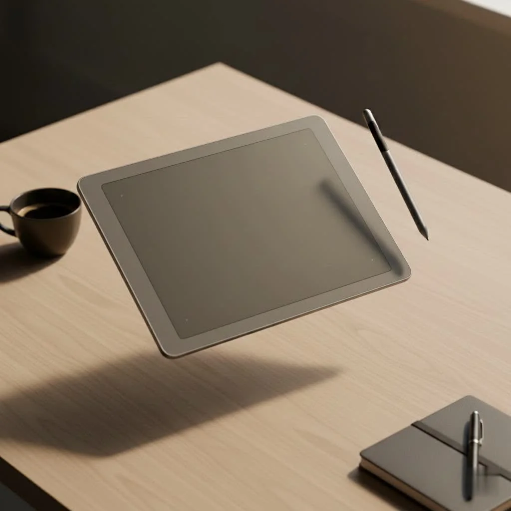 Graphic designer using a pen display tablet to create digital art