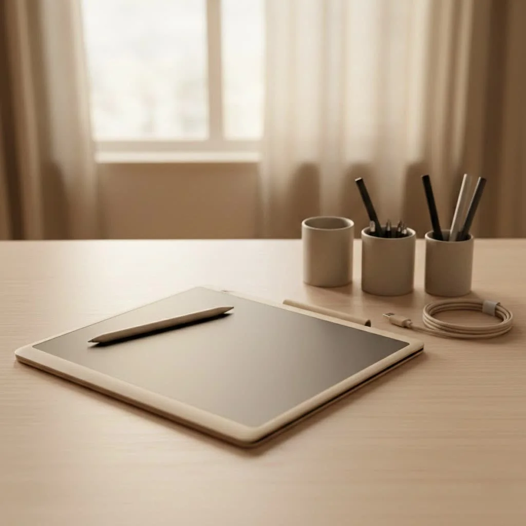 Wacom Intuos Pro digital graphic drawing tablet on a desk