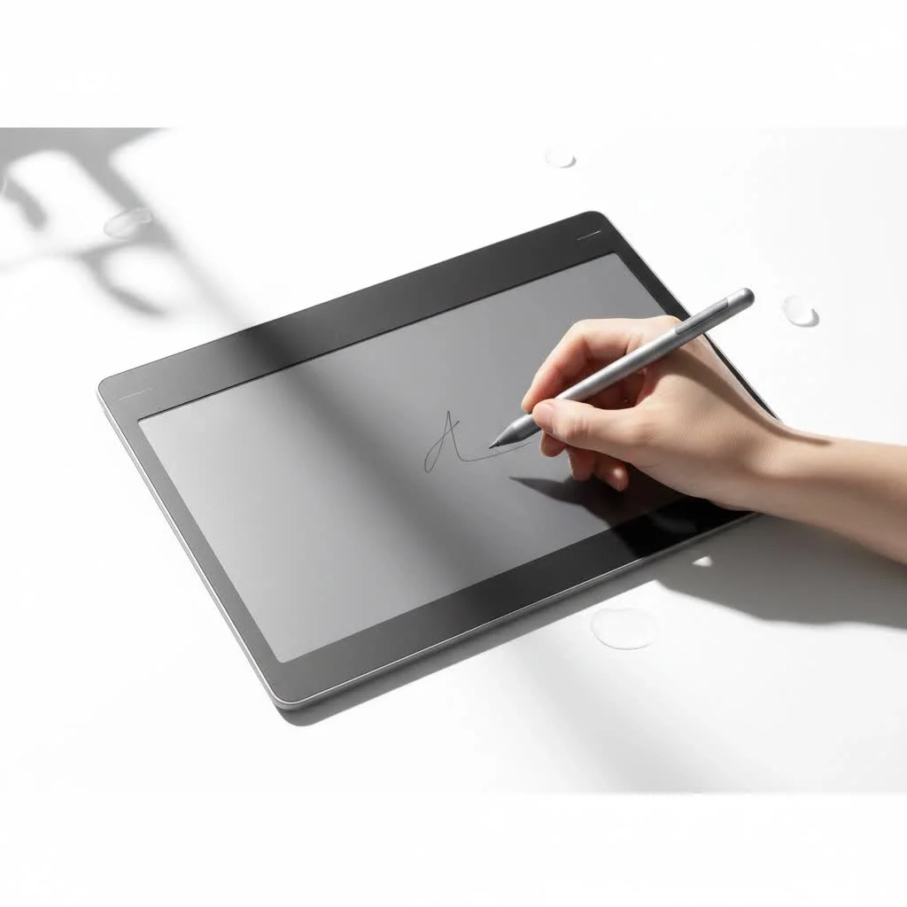 XP-Pen Deco 01 V2 graphic tablet on a desk with a stylus